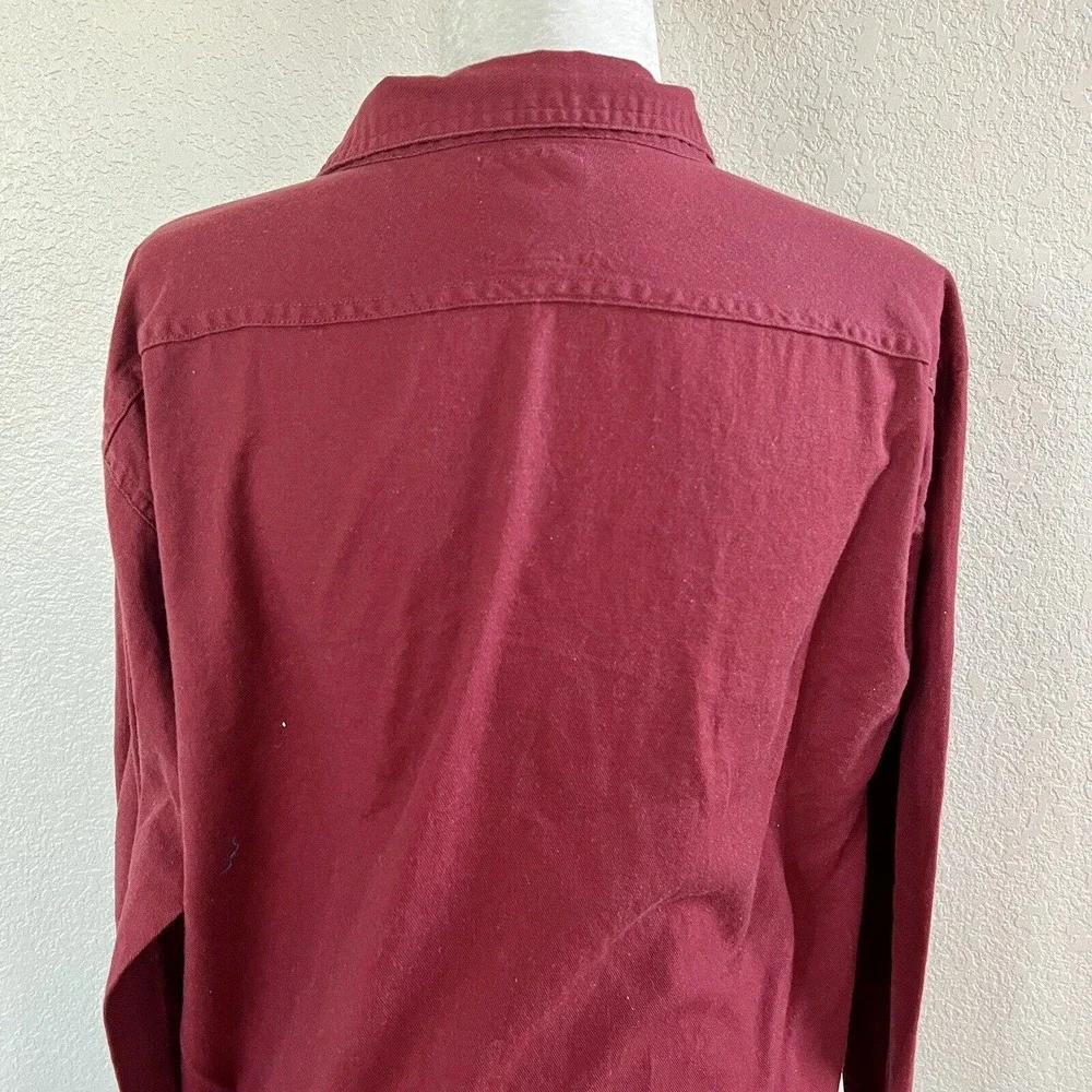 Levis Shirt Mens XXLarge Maroon Red Button Up Red Tab Long Sleeve Casual Strauss